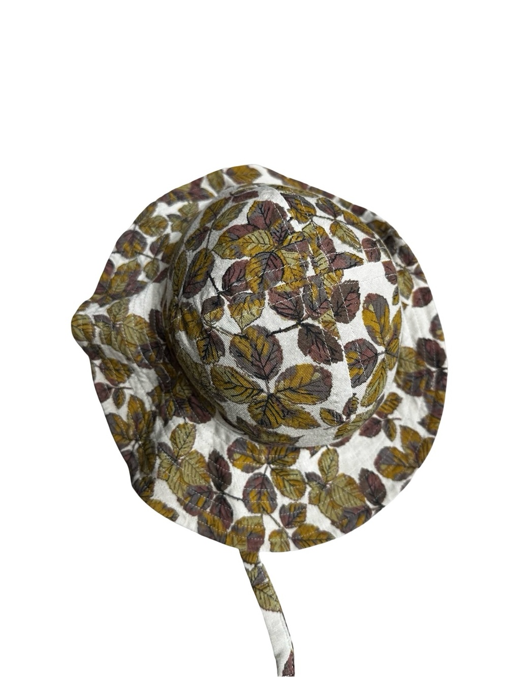 Kate Quinn Leaf Floral Sun Hat Size Medium 12-18 Months Baby Toddler Soft Bamboo